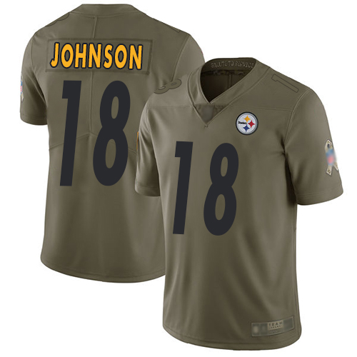 Youth Pittsburgh Steelers Football #18 Limited Olive Diontae Johnson 2017 Salute to Service Nike NFL Jersey->youth nfl jersey->Youth Jersey